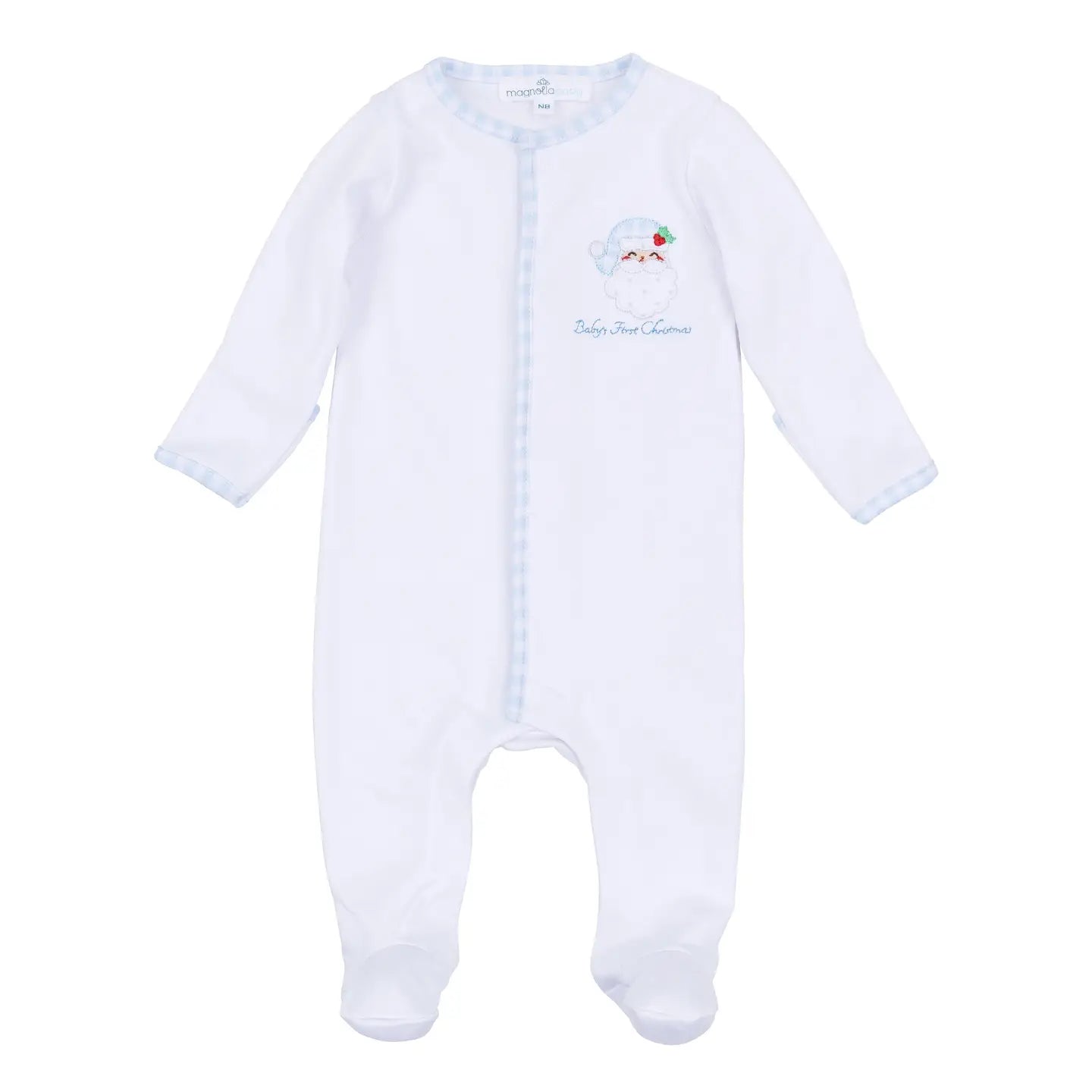 Magnolia Baby Sweet St. Nick Applique Zip Footie