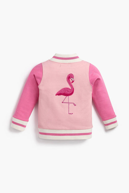 Zip Bomber Jacket_Pink Flamingos
