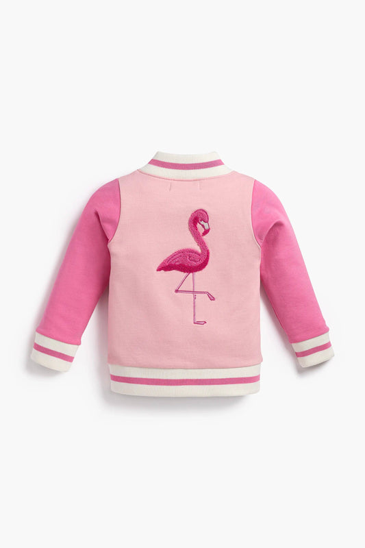 Zip Bomber Jacket_Pink Flamingos