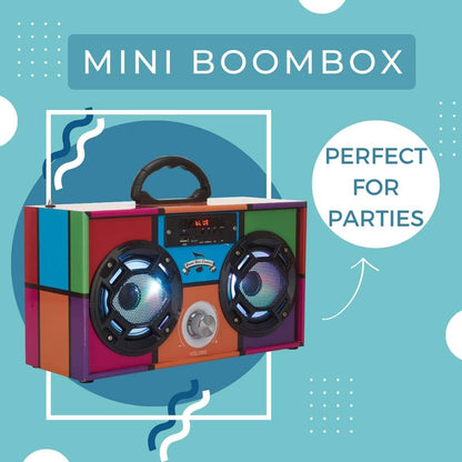 Retro 90's Wireless Boombox with FM Radio
