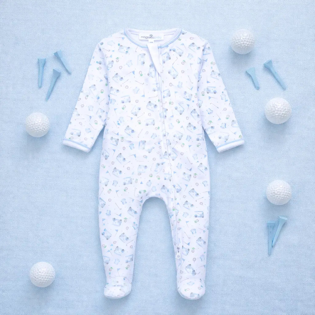 Magnolia Baby Little Golfer Print Footie