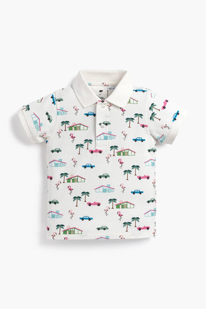 Organic Short Sleeve Polo_Retro Palm Springs