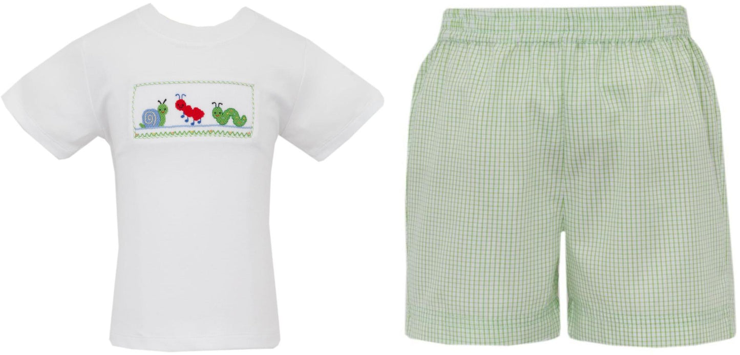 Anavini Backyard Bugs Smocked T-Shirt and Shorts