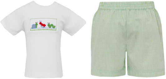 Anavini Backyard Bugs Smocked T-Shirt and Shorts