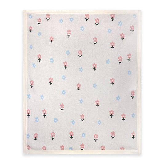 Sweet Floral -Organic Cotton Jacquard Knit Baby Blanket