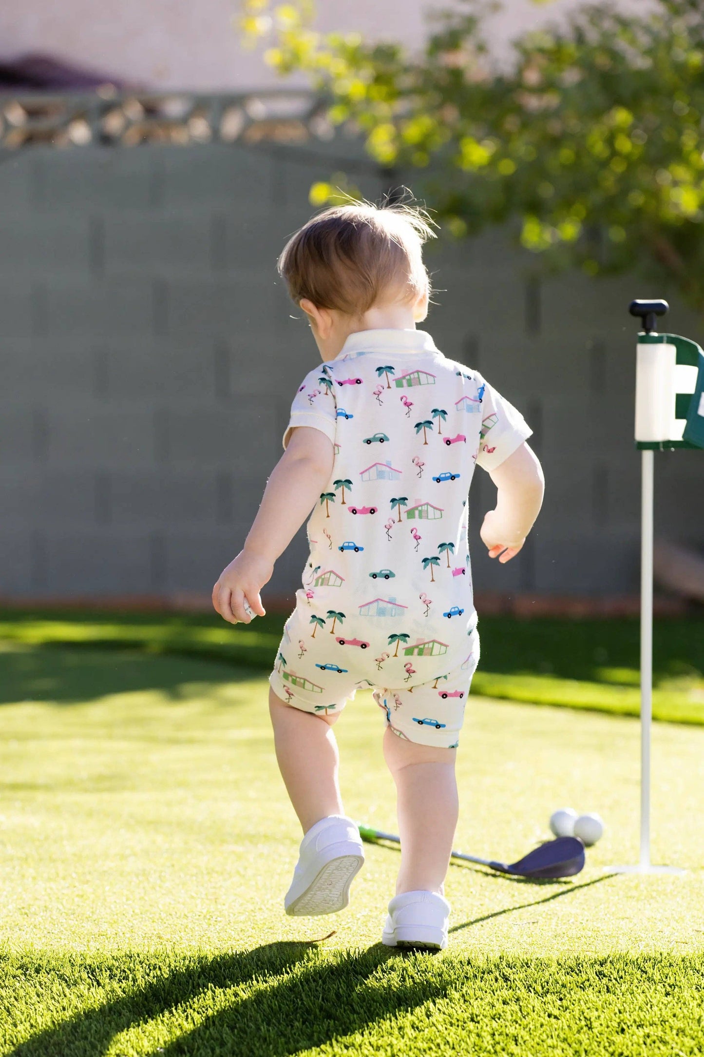 Shorty Polo Romper_Retro Palm Springs