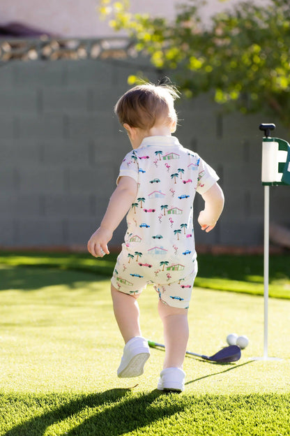 Shorty Polo Romper_Retro Palm Springs