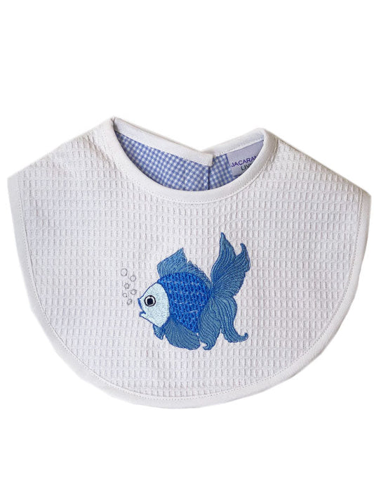 Jacaranda Living Blue Fantail Fish Waffle Bib