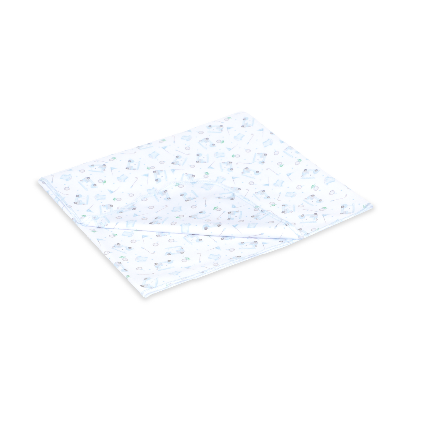 Little Golfer Print Swaddle Blanket - Light Blue