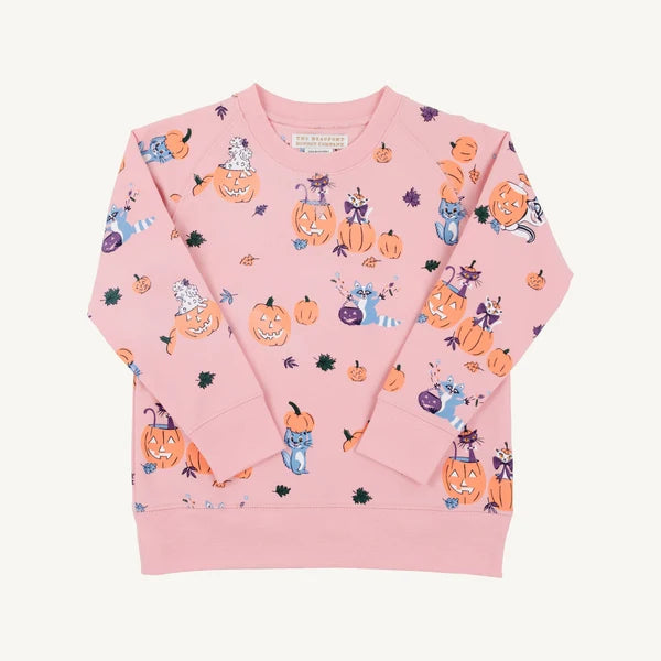 The Beaufort Bonnet Company Cassidy Comfy Crewneck-Candy & Critters (Sandpearl Pink)