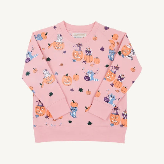 The Beaufort Bonnet Company Cassidy Comfy Crewneck-Candy & Critters (Sandpearl Pink)