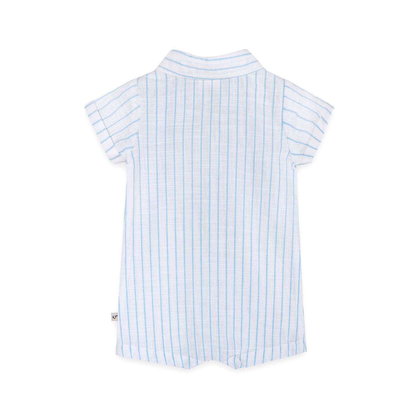 Aqua Embroidered Baby Romper (Organic)