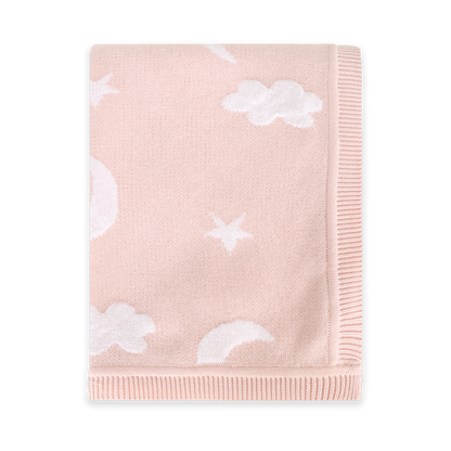 Moon & Stars Dream Organic Baby Jacquard Knit Blanket