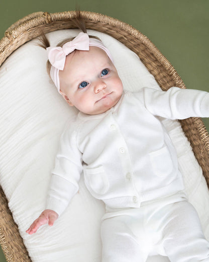 Milan Knit Baby Button Cardigan Sweater (Organic Cotton)