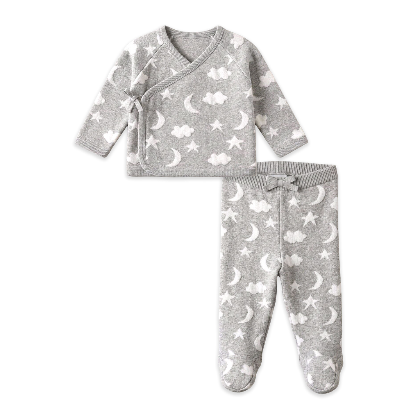 Moon & Stars Dream Knit Kimono Top & Pant Set (Organic)