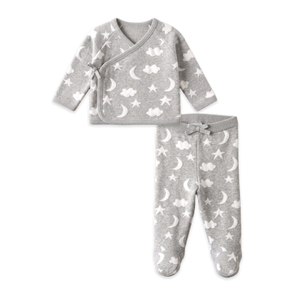 Moon & Stars Dream Knit Kimono Top & Pant Set (Organic)