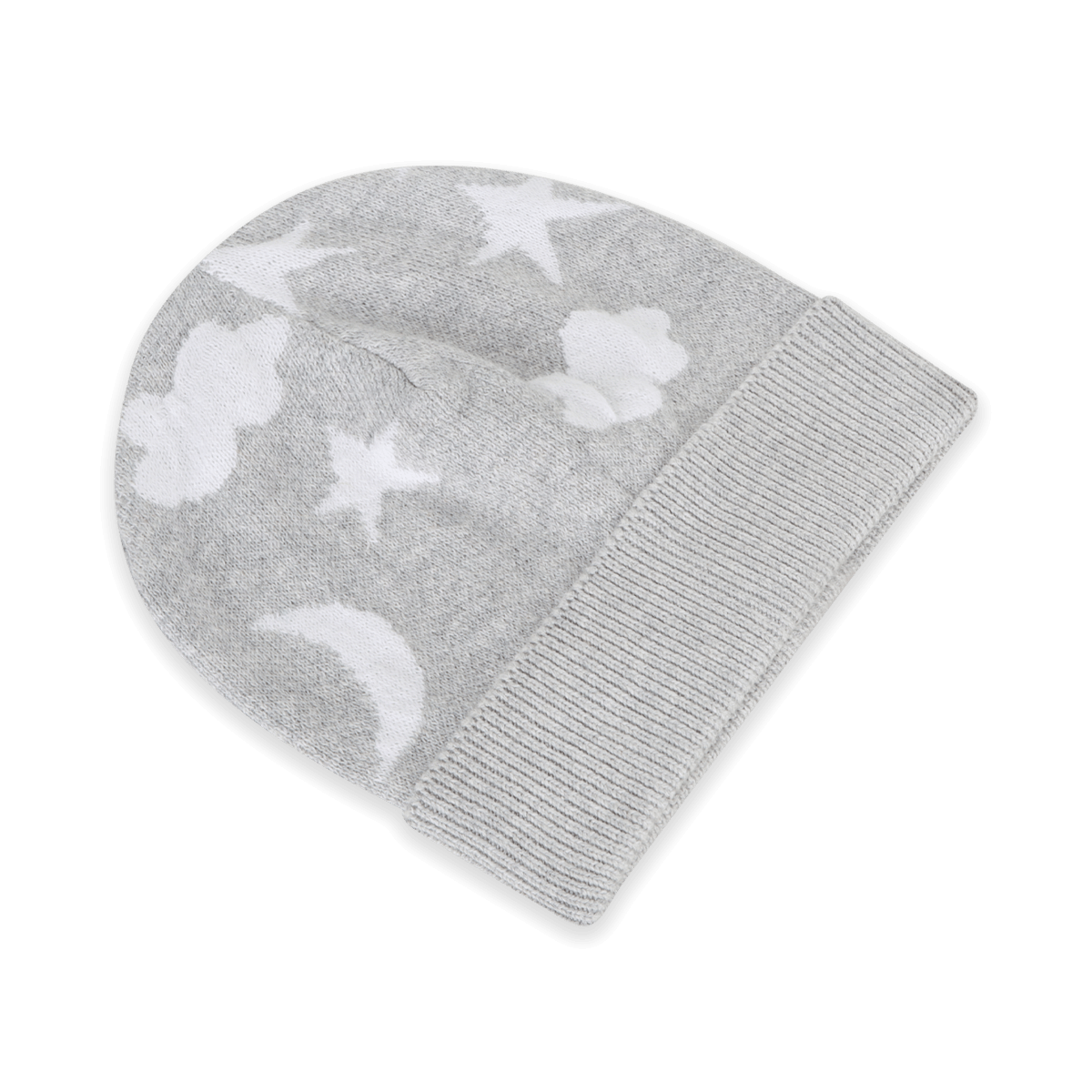 Moon & Stars Dream Knit Round Baby Beanie (Organic Cotton)