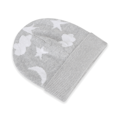 Moon & Stars Dream Knit Round Baby Beanie (Organic Cotton)