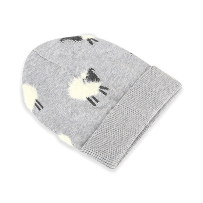Furry Sheep Knit Round Baby Beanie (Organic Cotton)