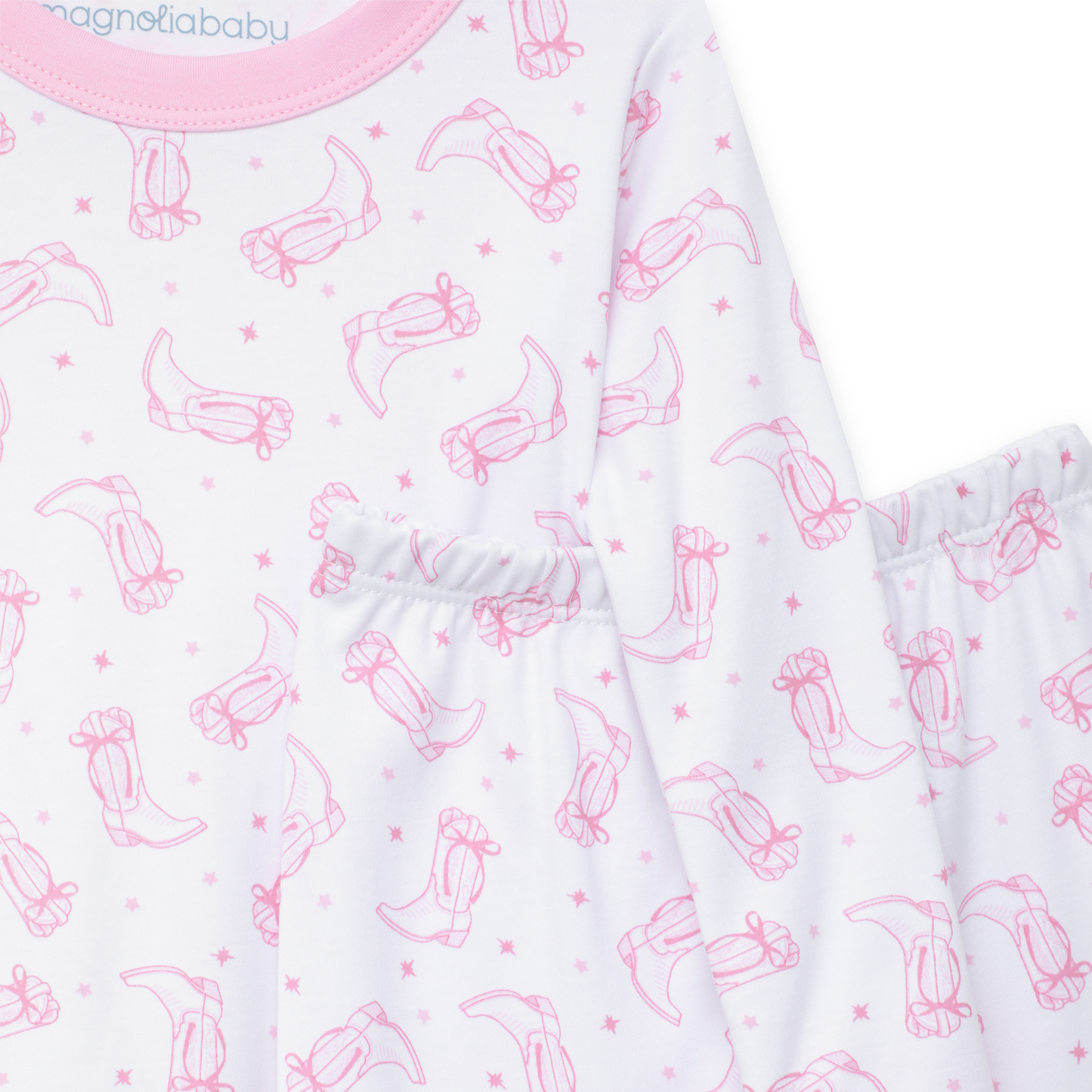 Darling Cowboy Boots Long Pajamas - Pink