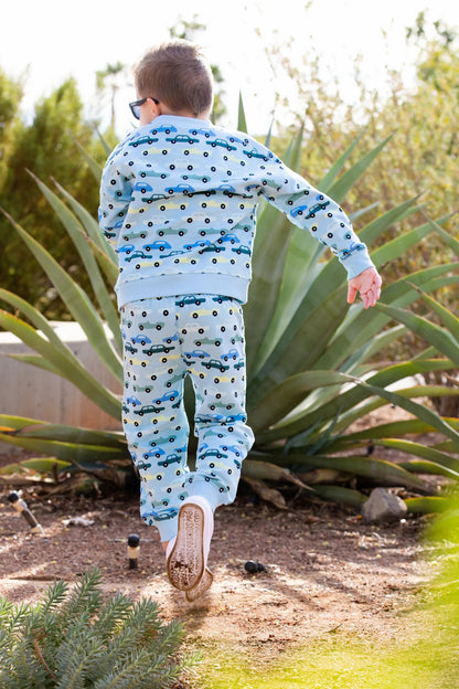 French Terry Sporty Sweatsuit Bundle_Blue Classic Cars