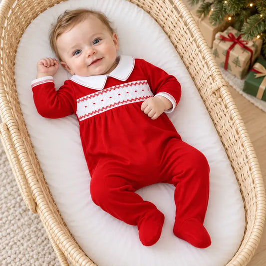 Magnolia Baby Miles Footie- Red Boy