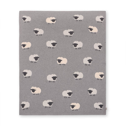 Woolly Sheep 3D - Organic Jacquard Knit Baby Blanket