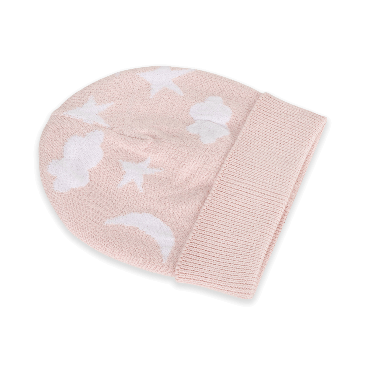 Moon & Stars Dream Knit Round Baby Beanie (Organic Cotton)