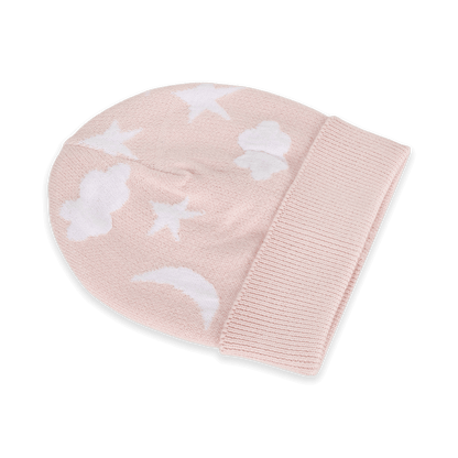 Moon & Stars Dream Knit Round Baby Beanie (Organic Cotton)