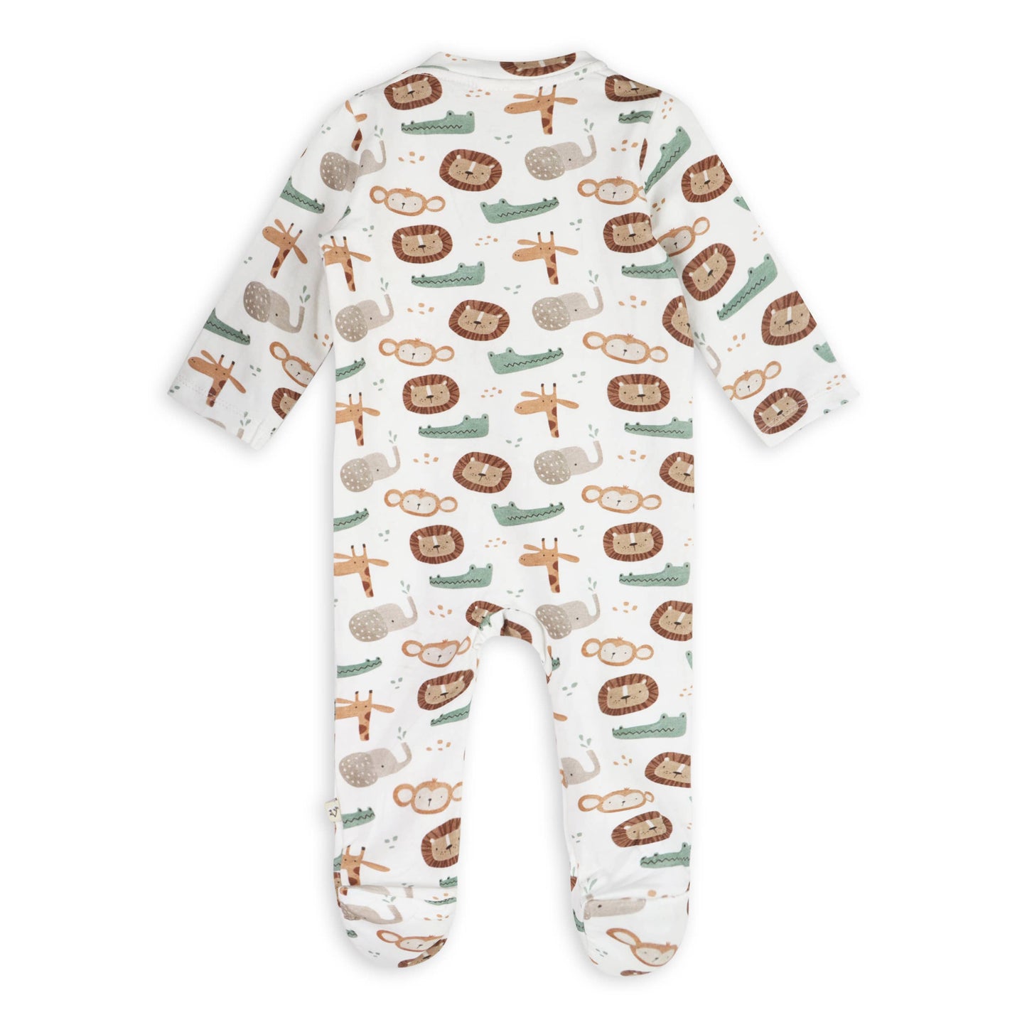 Safari Animals Baby Zip Footie (Organic Jersey)