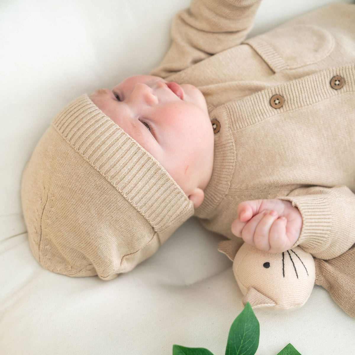 Milan Knit Classic Baby Round Beanie Hat (Organic Cotton)