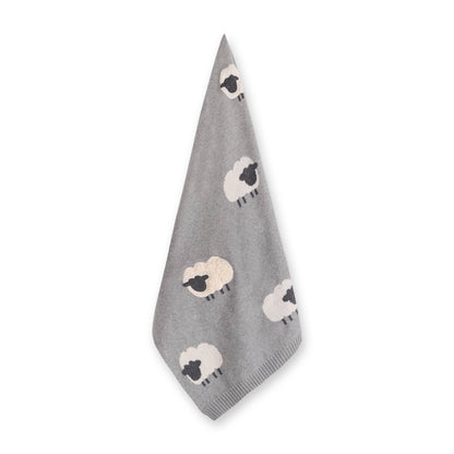 Woolly Sheep 3D - Organic Jacquard Knit Baby Blanket