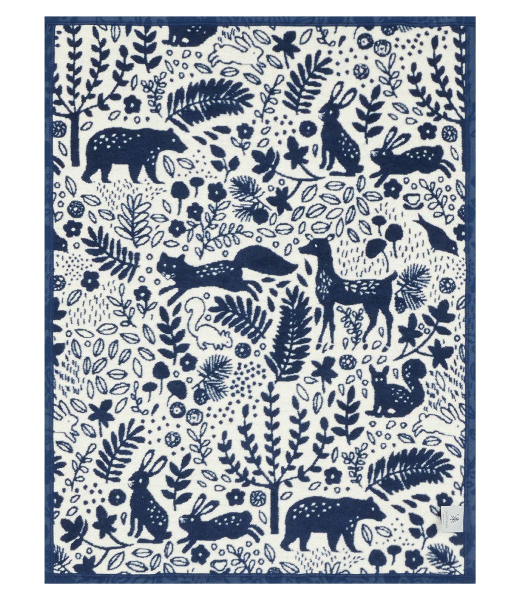 ChappyWrap Whimsical Woods Navy Mini Blanket