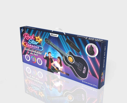 Rock Star Guitar & Microphone Karaoke Set-Black