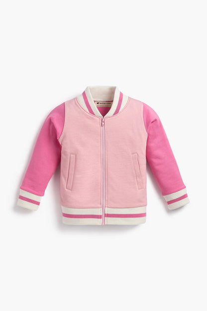 Zip Bomber Jacket_Pink Flamingos