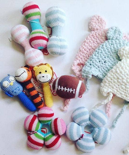 Star Hand-Knit Rattle - 2 Colors!