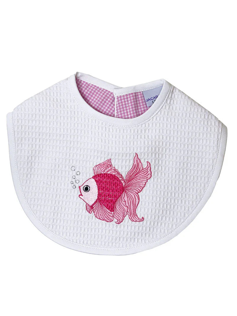 Jacaranda Living Pink Fantail Fish Waffle Bib