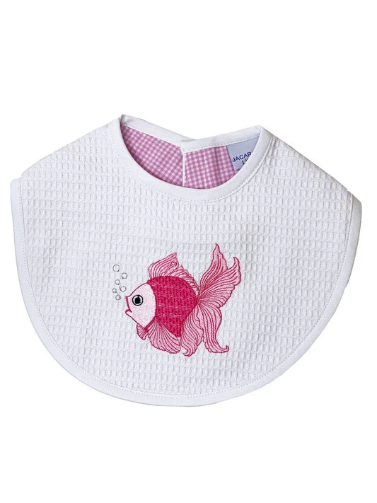 Jacaranda Living Pink Fantail Fish Waffle Bib