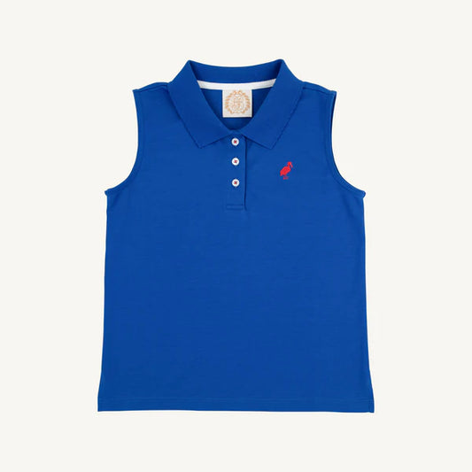 The Beaufort Bonnet Company Sleeveless Anna Price Polo- Rockefeller Royal/Richmond Red