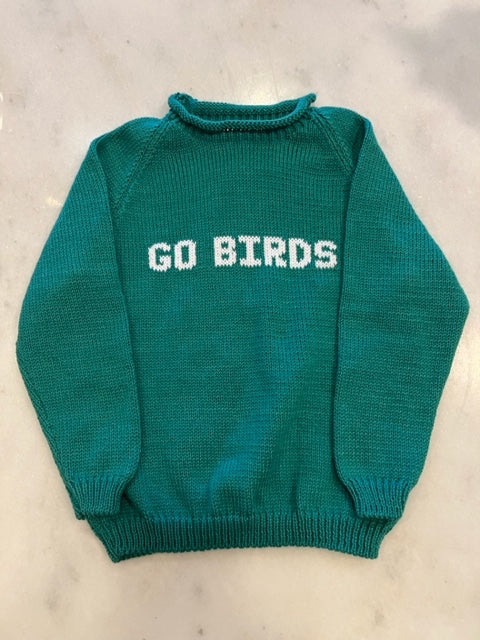 Green "Go Birds" Sweater